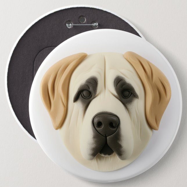Anatolian Shepherd Hund 3D Inspired Knapp (Framsida & baksida)