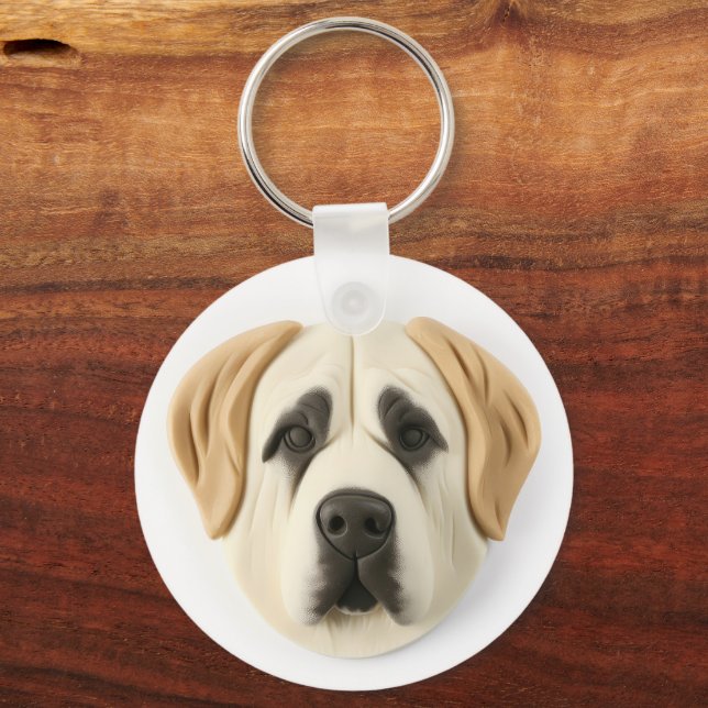Anatolian Shepherd Hund 3D Inspired Nyckelring (Baksida)