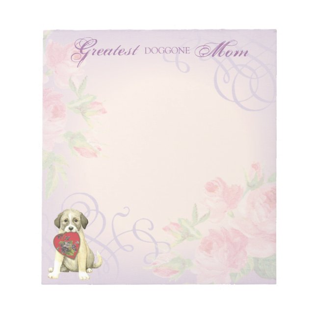 Anatolian Shepherd Hund Heart Mamma Anteckningsblock (Framsida)