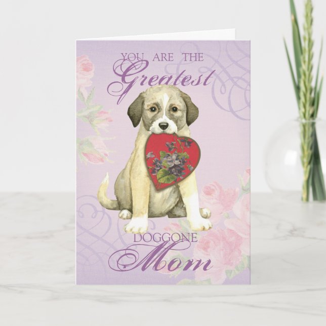 Anatolian Shepherd Hund Heart Mamma Helgkort (Framsida)