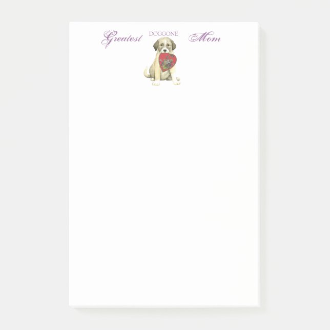Anatolian Shepherd Hund Heart Mamma Post-it Block (Framsida)