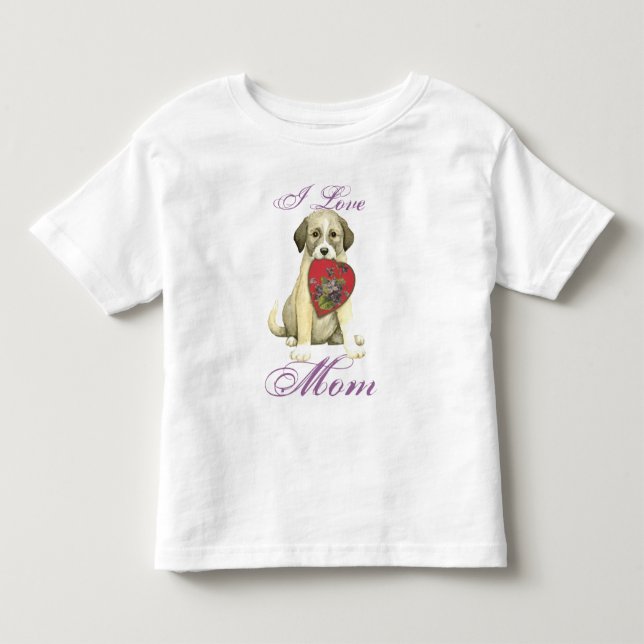 Anatolian Shepherd Hund Heart Mamma T Shirt (Framsida)