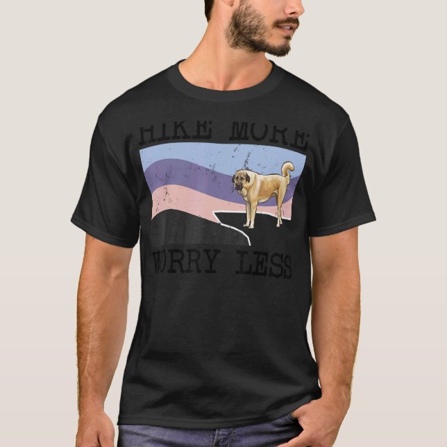 Anatolian Shepherd Hund Hike more Worry Less Graph T Shirt (Framsida)