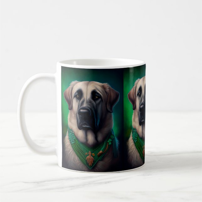 Anatolian Shepherd hund i St. Patrick Dress Kaffemugg (Vänster)