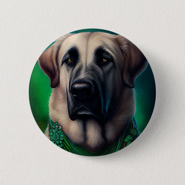 Anatolian Shepherd hund i St. Patrick Dress Knapp (Framsida)