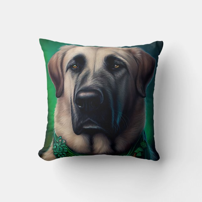 Anatolian Shepherd hund i St. Patrick Dress Kudde (Framsida)