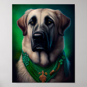Anatolian Shepherd hund i St. Patrick Dress Poster