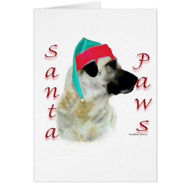 Anatolian Shepherd Hund Santa Tassar Hälsningskort (Framsidan)