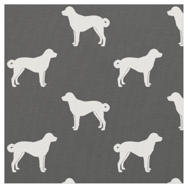 Anatolian Shepherd Hund Silhouettes Patterned Tyg (Närbild)