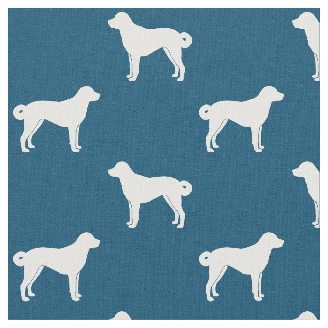 Anatolian Shepherd Hund Silhouettes Patterned Tyg (Närbild)