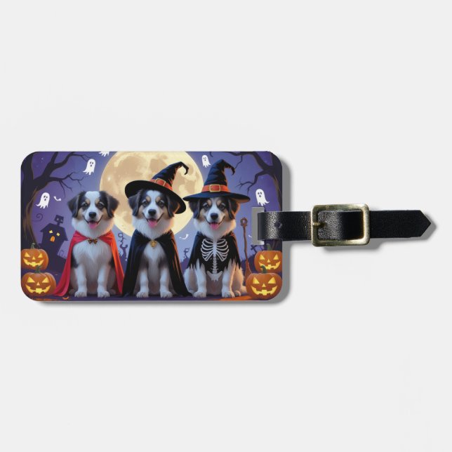 Anatolian Shepherd Hundar Pumpkin Halloween Funny Bagagebricka (Horisontell Framsida)