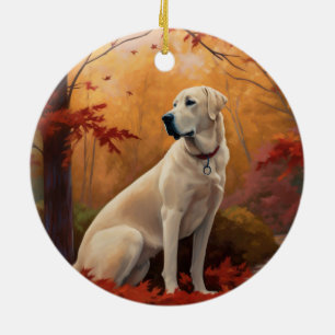 Anatolian Shepherd i Höst löv Fall Inspire Julgransprydnad Keramik