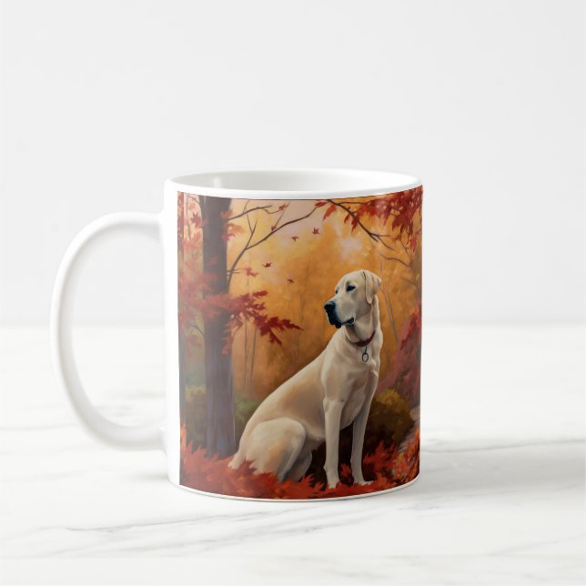 Anatolian Shepherd i Höst löv Fall Inspire Kaffemugg (Vänster)