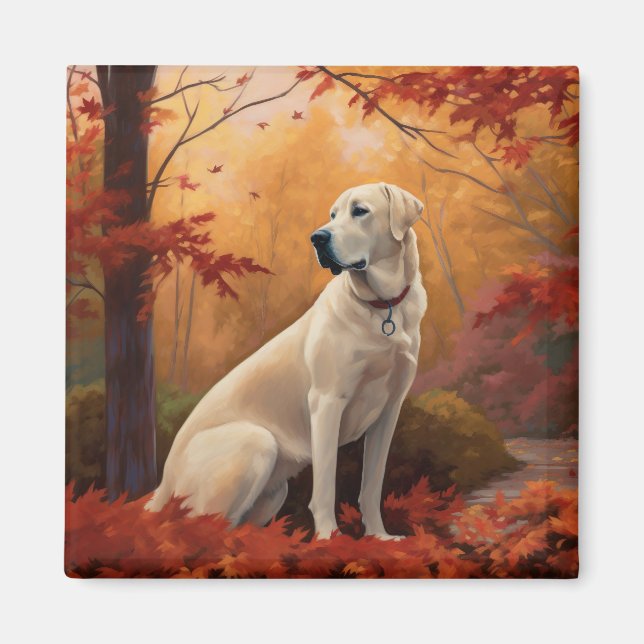 Anatolian Shepherd i Höst löv Fall Inspire Magnet (Framsidan)