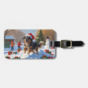Anatolian Shepherd jul Festive Snö Bagagebricka