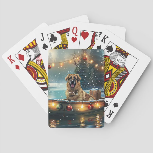 Anatolian Shepherd julhelg Festive Voyage Casinokort (Baksidan)