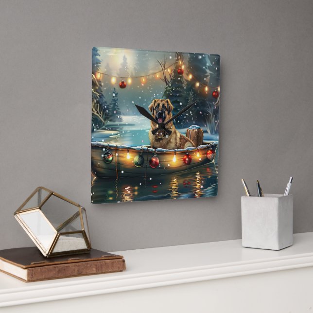 Anatolian Shepherd julhelg Festive Voyage Fyrkantig Klocka (Kontor)