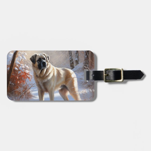 Anatolian Shepherd Låt det snöa jul Bagagebricka (Horisontell Framsida)