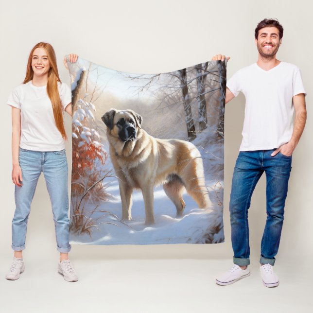 Anatolian Shepherd Låt det snöa jul Fleecefilt (På plats)