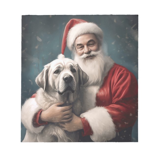 Anatolian Shepherd med Jultomten-jul Anteckningsblock (Framsida)