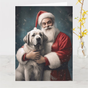 Anatolian Shepherd med Jultomten-jul Kort