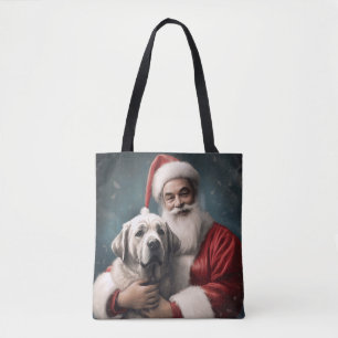 Anatolian Shepherd med Jultomten-jul Tygkasse