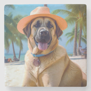 Anatolian Shepherd på Beach, sommargåva från hund Stenunderlägg