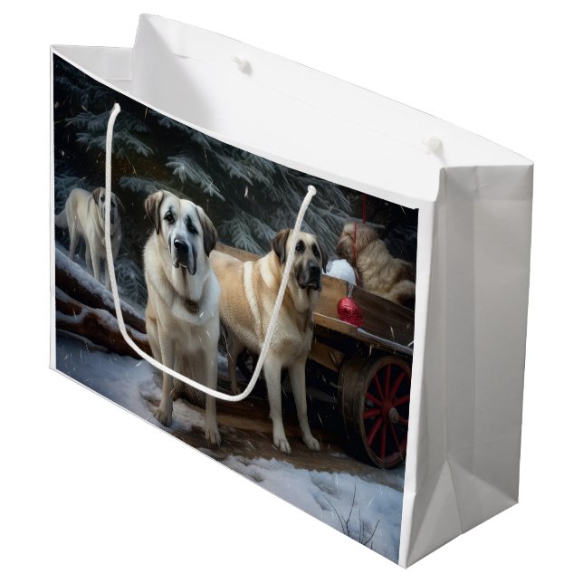 Anatolian Shepherd Snowy Sleigh-juldekretet (Framsidan Vinklad)