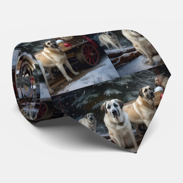 Anatolian Shepherd Snowy Sleigh-juldekretet Slips (Rullad)