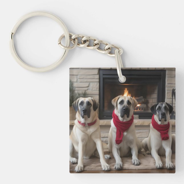 Anatolian Shepherd vid julen i Fireplace (Framsidan)