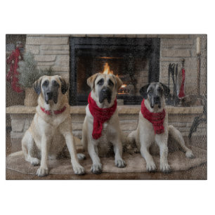 Anatolian Shepherd vid julen i Fireplace