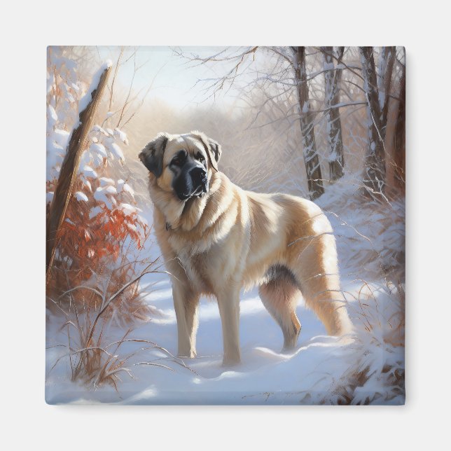 Anatolisk herde Låt det snöa Jul Magnet (Framsidan)