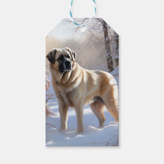 Anatolisk herde Låt det snöa Jul Presentetikett (Framsidan)