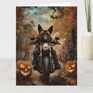 Anatolisk herde som kör motorcykel Halloween Kort