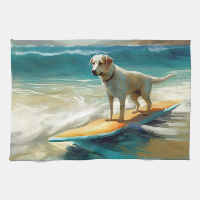 Anatolisk herde Strand Surfning Måleri Kökshandduk (Horisontell)