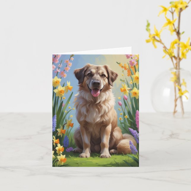Anatolisk herdehund Hund Vårblommor Målning Kort (Gul blomma)