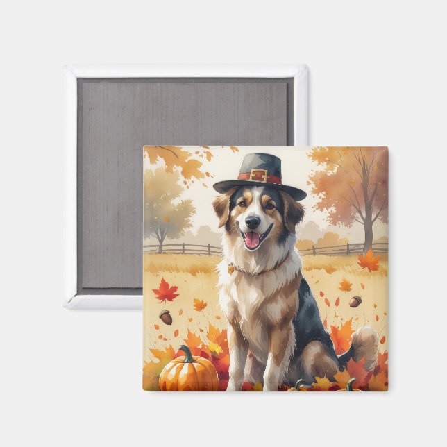 Anatolisk herdehund i höstlöv tackgivelse magnet (Front/Back)