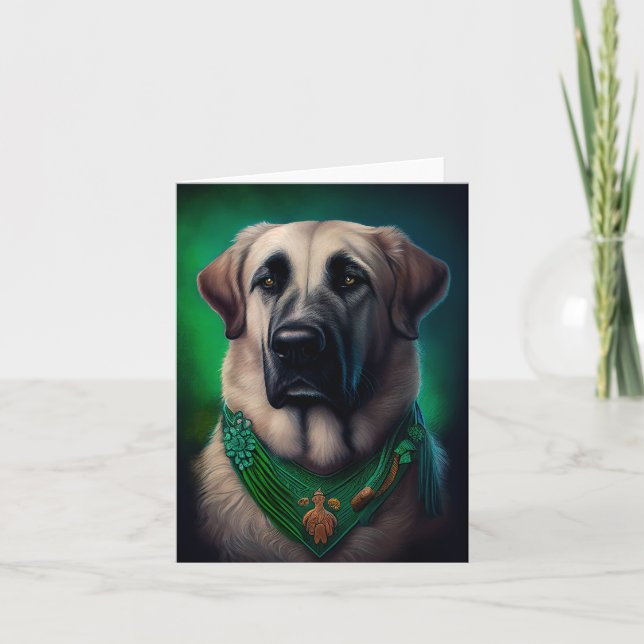 Anatolisk herdehund i St. Patricks dag dräkt Kort (Framsida)