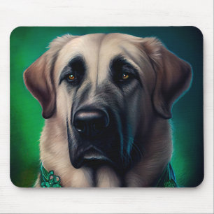 Anatolisk herdehund i St. Patricks dag dräkt Musmatta