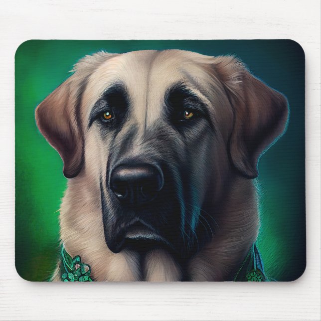 Anatolisk herdehund i St. Patricks dag dräkt Musmatta (Framsidan)