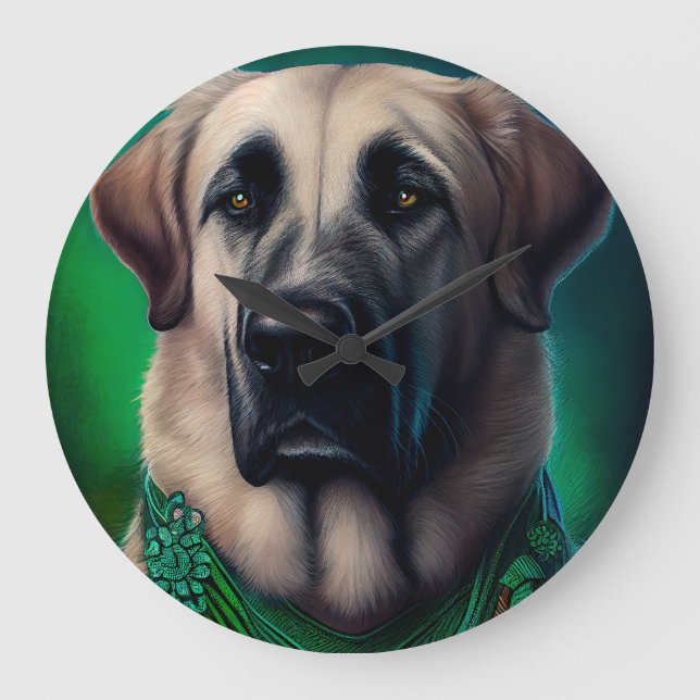 Anatolisk herdehund i St. Patricks dag dräkt Stor Klocka (Framsida)