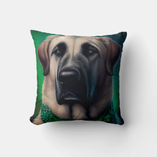 Anatolisk herdehund i St. Patrick's Day-dräkt Kudde