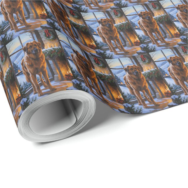 Anatolisk herdehund med julbelysning semester presentpapper (Rulle Hörn)