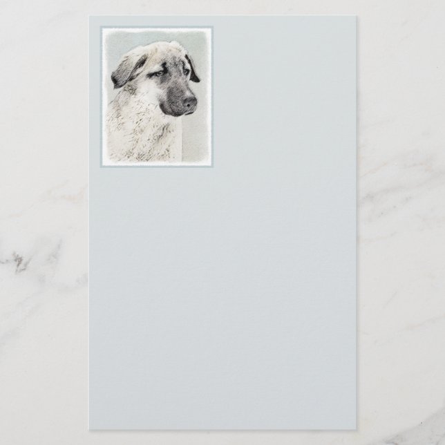 Anatolisk shepherd Painting - Original Hund Art Brevpapper (Framsida)
