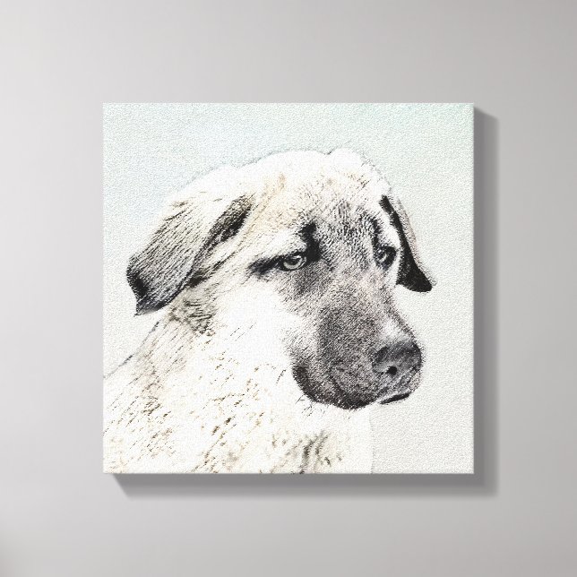 Anatolisk shepherd Painting - Original Hund Art Canvastryck (Framsida)