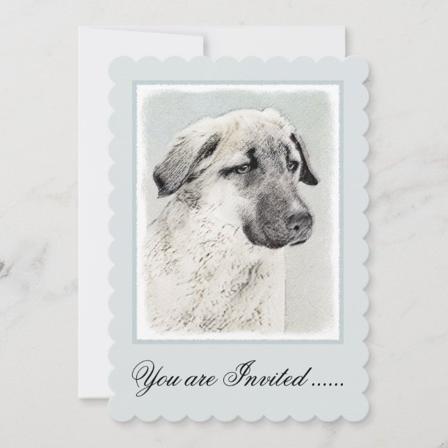 Anatolisk shepherd Painting - Original Hund Art Inbjudningar (Framsida)