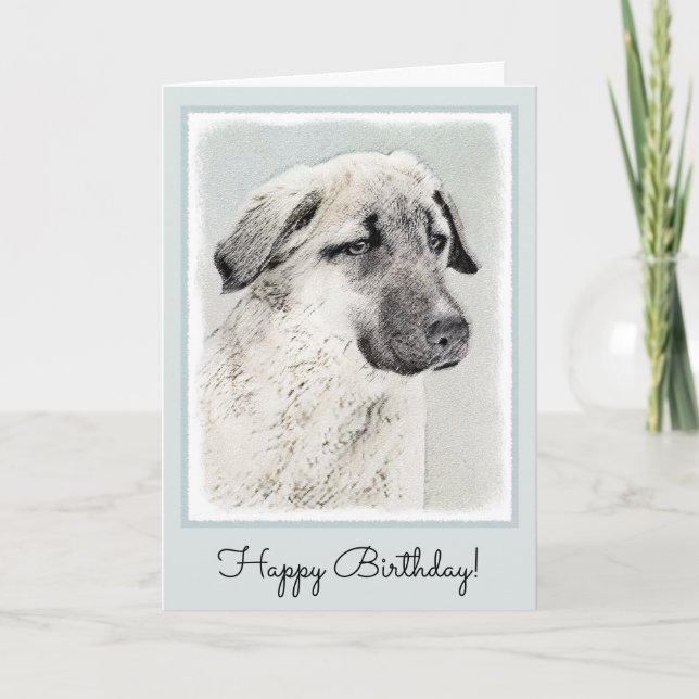 Anatolisk shepherd Painting - Original Hund Art Kort (Framsida)