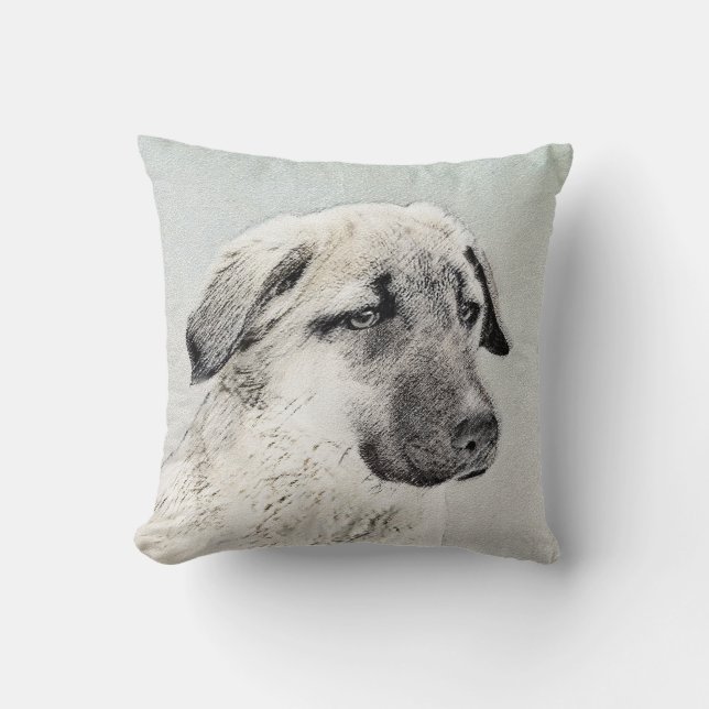 Anatolisk shepherd Painting - Original Hund Art Kudde (Framsida)