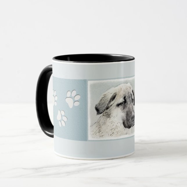 Anatolisk shepherd Painting - Original Hund Art Mugg (Framsida vänster)