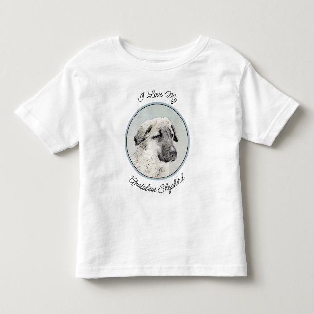 Anatolisk shepherd Painting - Original Hund Art T Shirt (Framsida)
